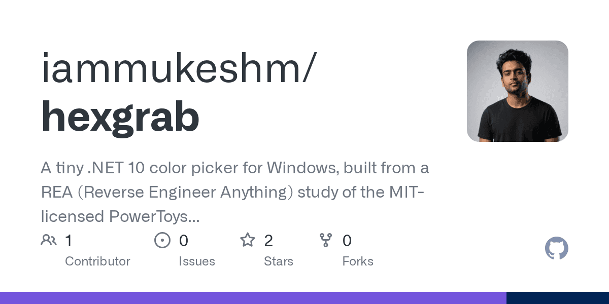 Image from hexgrab: a .NET 10 color picker built through REA